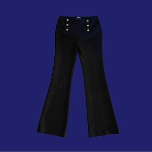 Express Black and Gold Sailor Front Flare Pants Size 2R